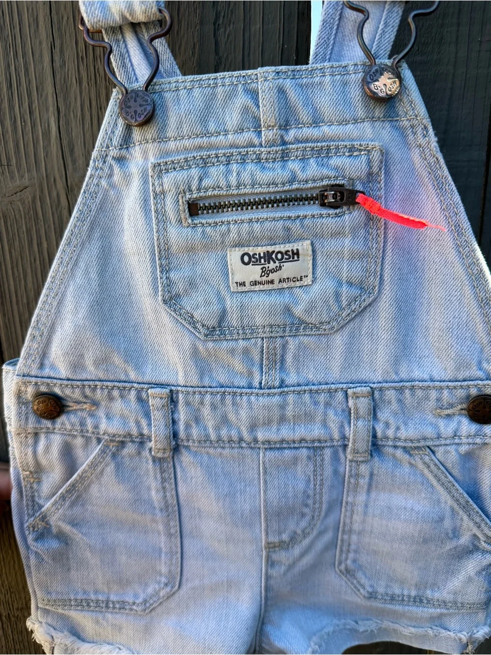 OshKosh B'gosh Light Blue Denim Short Overalls